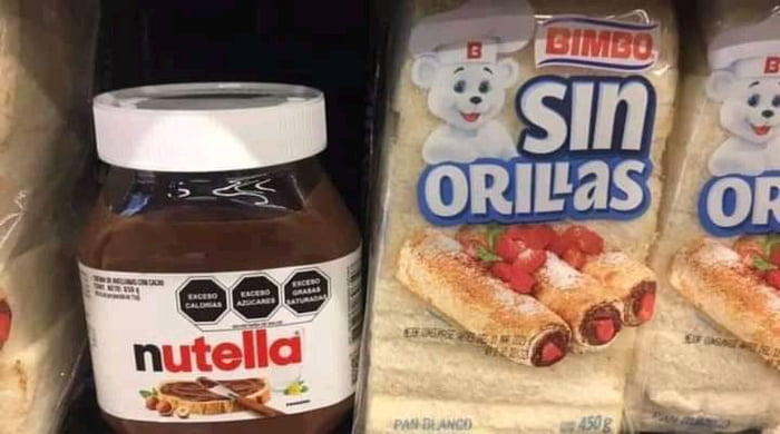 Sin duda alguna una combinación única Nutella embarrada en el Sin