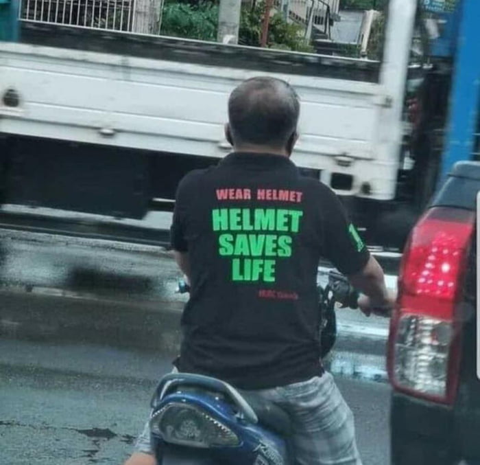 Helmet saves life - 9GAG