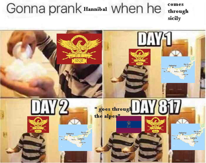 Hannibal Pranks Rome 2nd Punic War Colorized I Made This 9gag