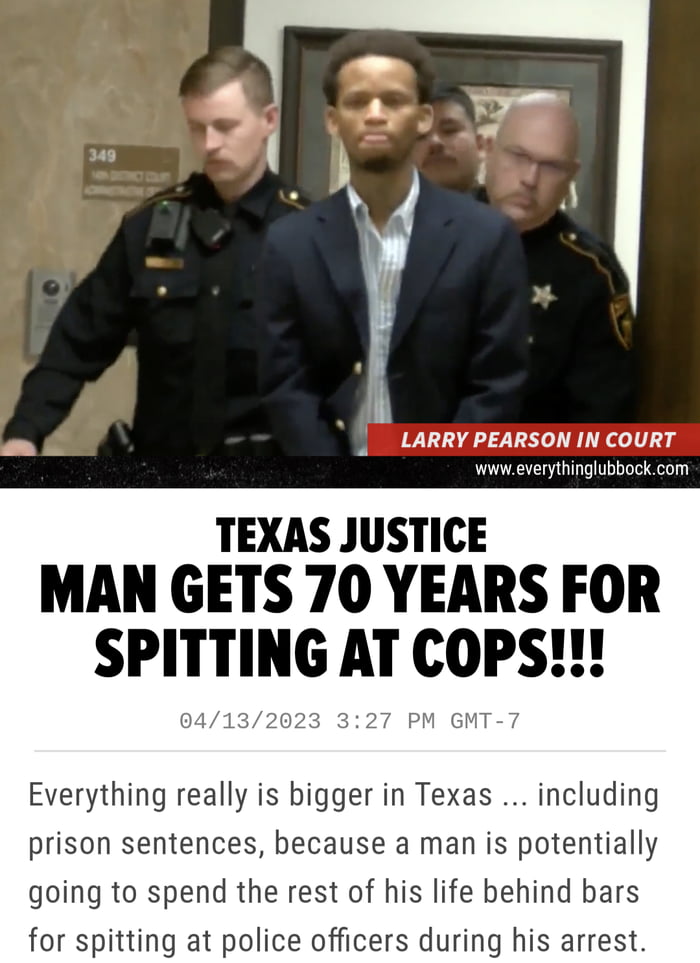 Texas man given 70 years in prison for spitting on cops (two counts of