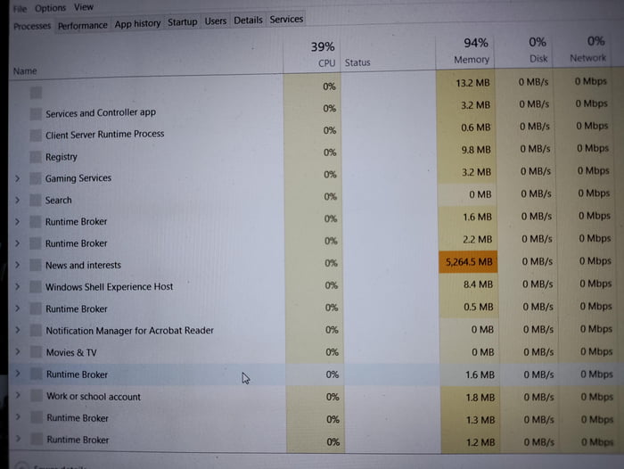 PC suddenly froze, somehow opened task manager just to see this - 9GAG