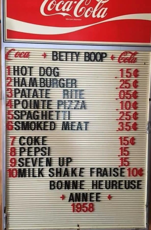 These Prices Was From A Local Fastfood Back In 1958 - 9gag