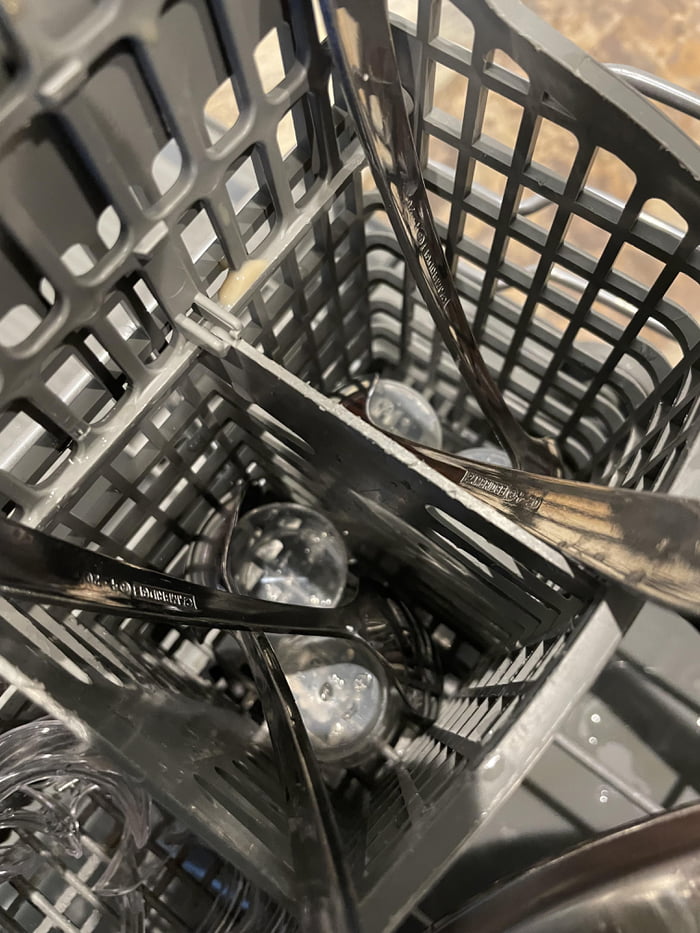 If you’re washing medicine cups in the flatware basket of your dishwasher, lock them in with
