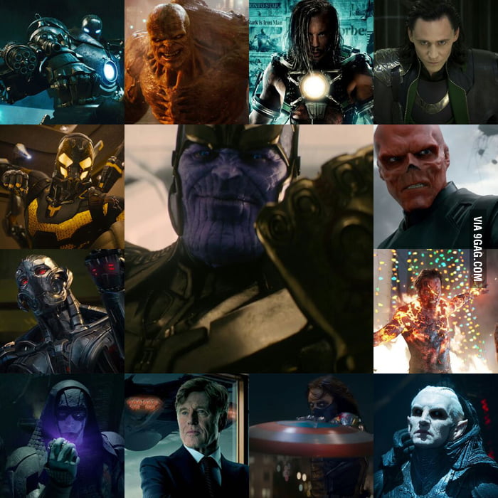 MCU villains so far (Phase 1+2) chronological and clockwise - 9GAG