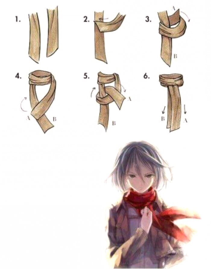 How to tie like mikasa's scarf - 9GAG