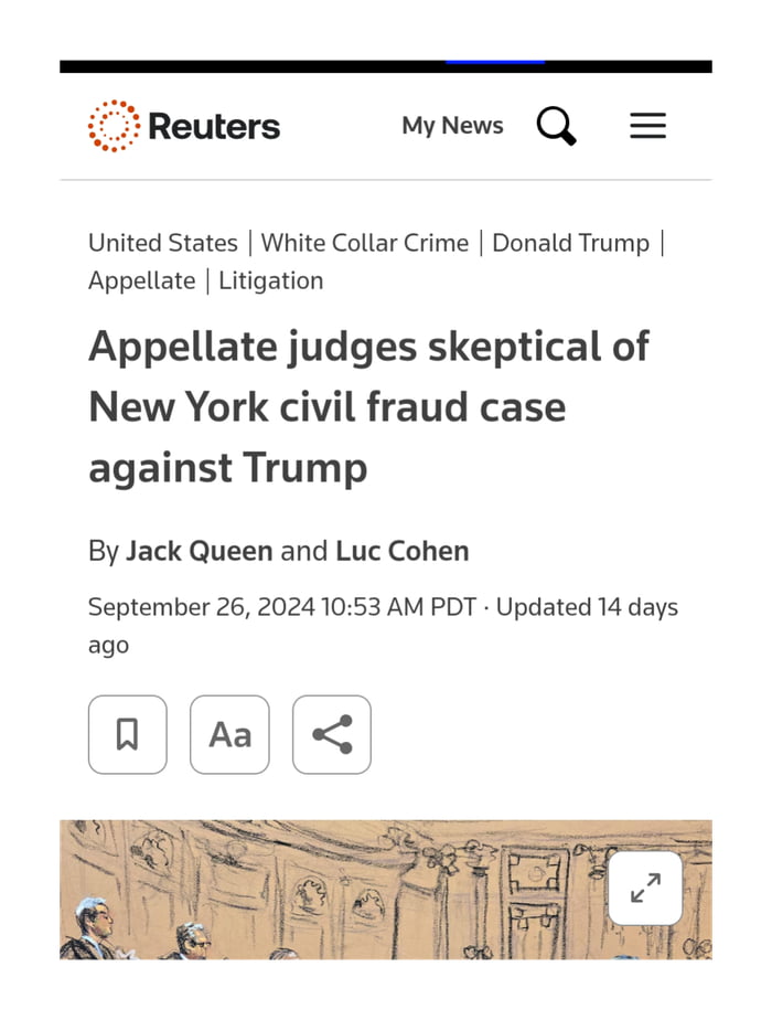 And that narrative just fell apart. Even the bank he 