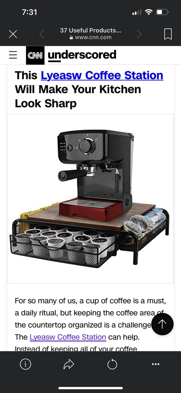 Advertising a drawer for coffee pods with a machine that doesn’t take