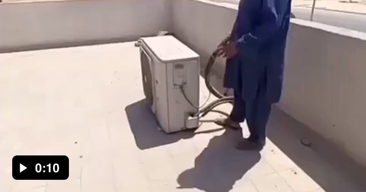 Fastest way to clean outside air conditioner in deserts 9GAG