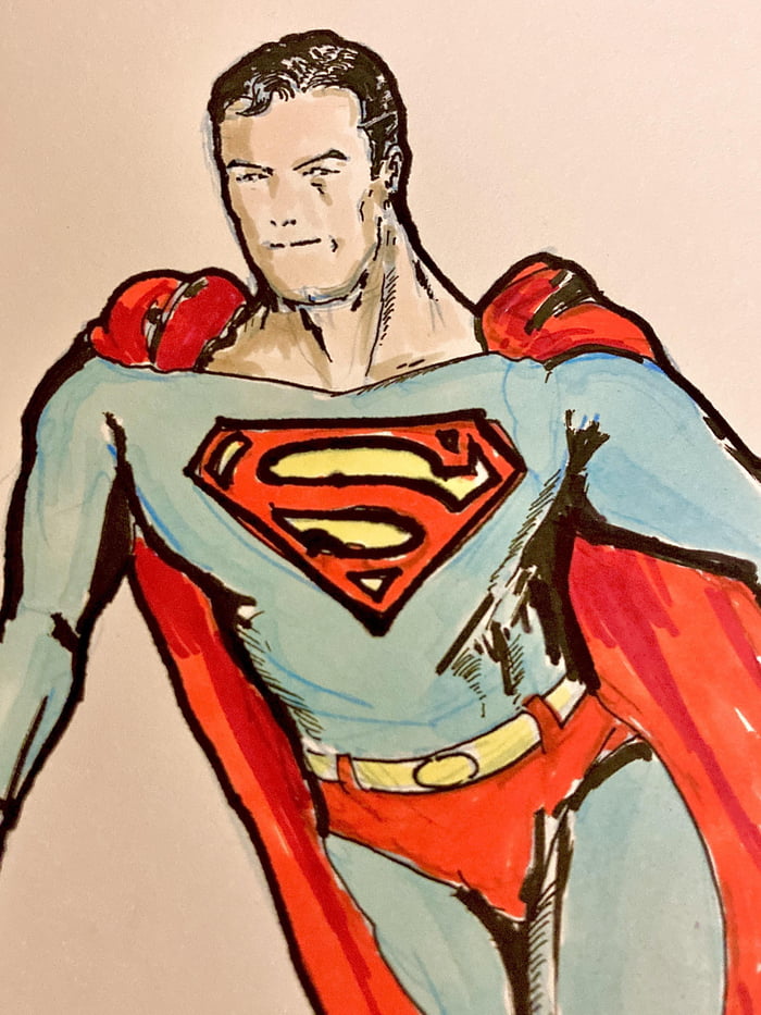 Fan-art - Quick sketch of the Man of Steel - 9GAG
