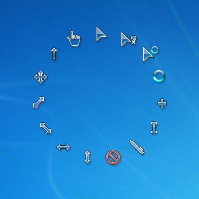 blue glass cursors