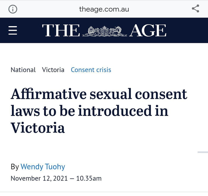 Australian Law If Passed Will Require That You Will Need To Provide Proof Of Consent Before Sex