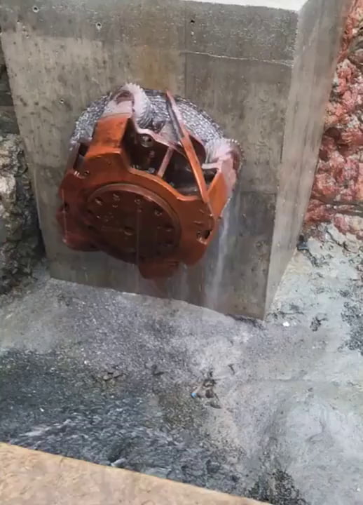 Drilling a 1.42 meter hole into concrete 9GAG