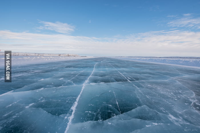 Last week I drove on an ice road in Northern Canada - 9GAG