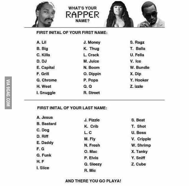 What's your rapper name? - 9GAG
