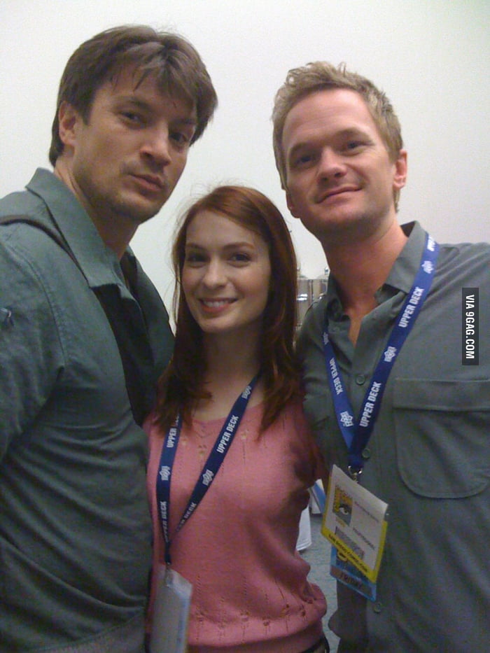 Nathan Fillion Felicia Day And Nph Gag