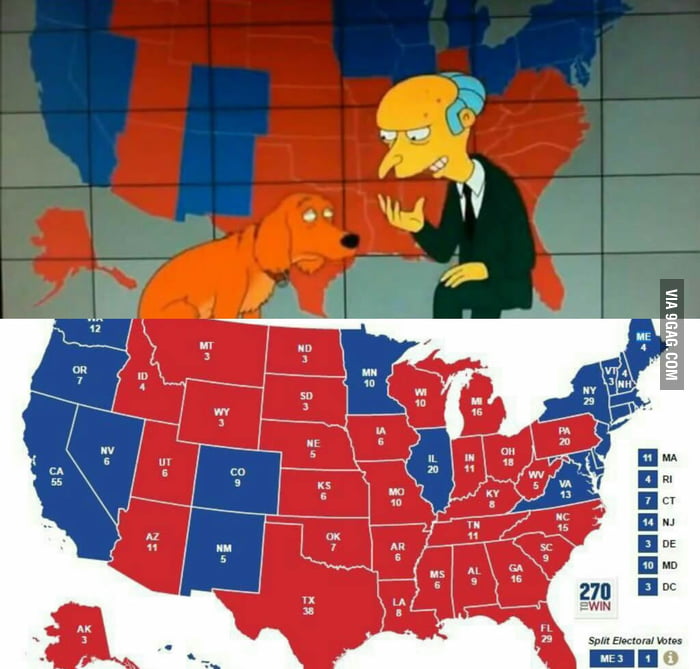 Not Only Did The Simpson Predicted Trump Winning They Even Predicted The Electoral Map And They Got It Right 9gag