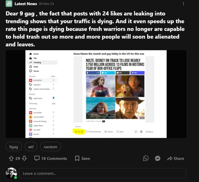 Image showcasing After year and something I can say there are 0-5 likes posts leaking ...
