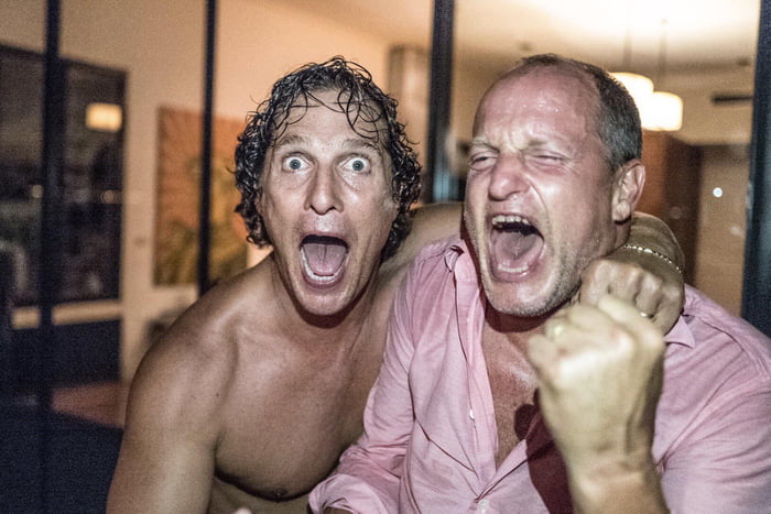 Matthew McConaughey posted this picture of him and Woody Harrelson  9GAG