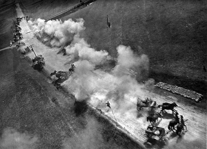 Soviet Fighters Strafing a German Convoy, 1943 - 9GAG