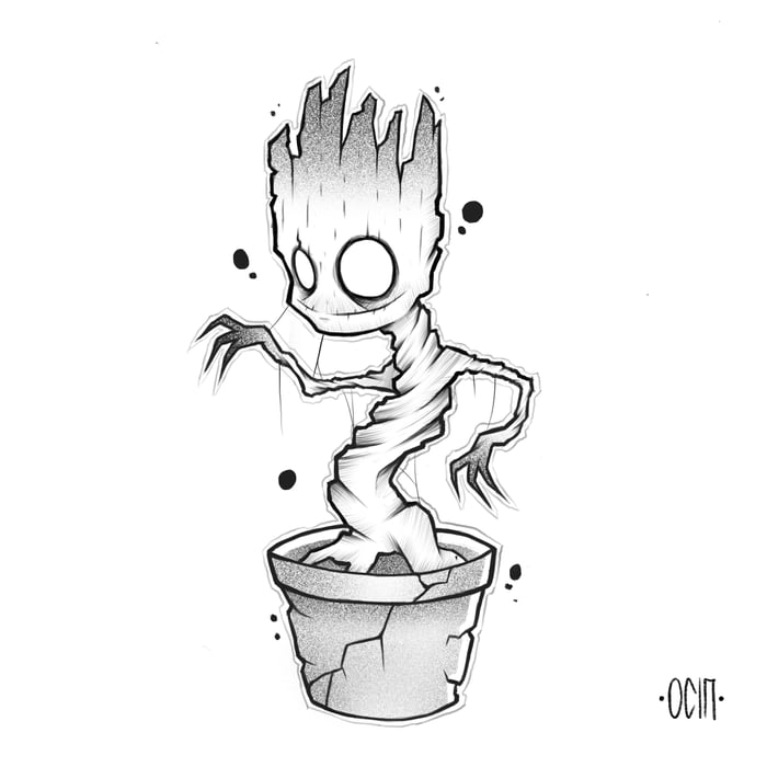 Baby Groot Tattoo Desing 9gag