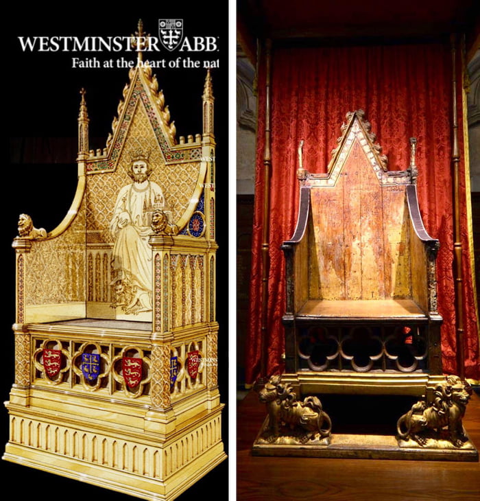 An artist’s take on the original look of the Coronation Chair used by