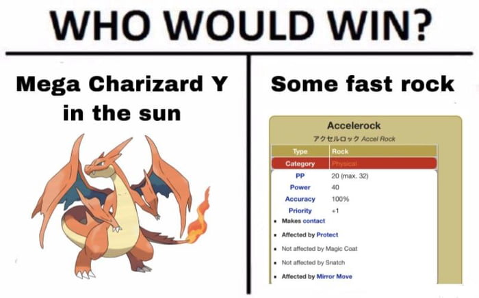 Rock Type Attacks Exist Charizard Cries In One Hit K O 9gag