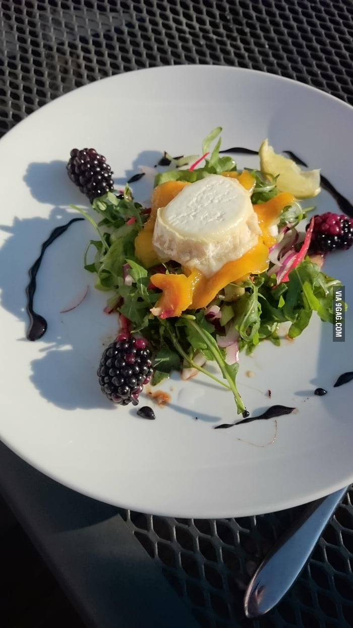 Warm Goat's Cheese, Mango And Blackberry Salad With A Balsamic Drizzle ...