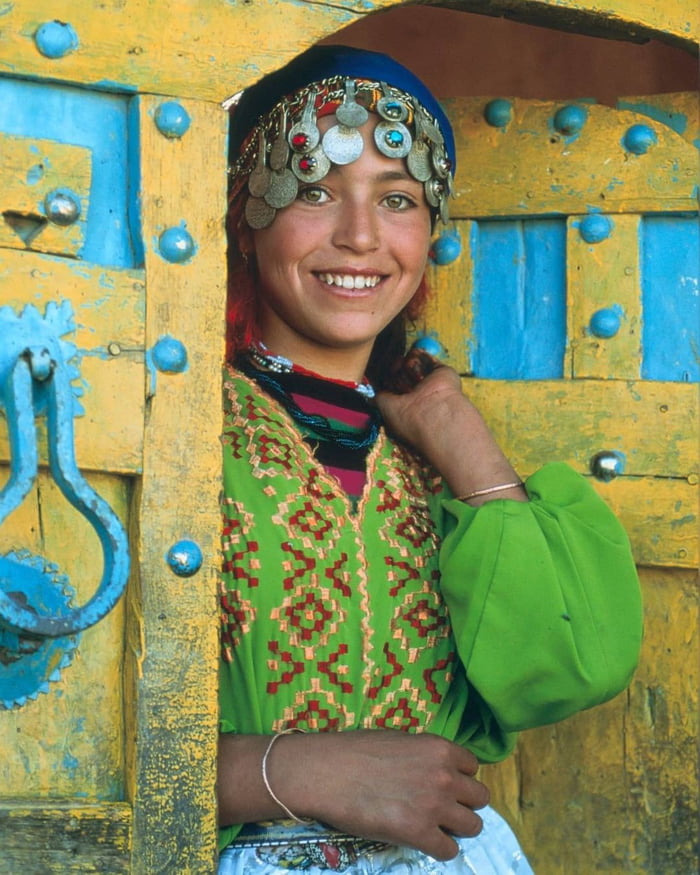 A picture of a young woman, in the High Atlas, Morocco, dating back to ...