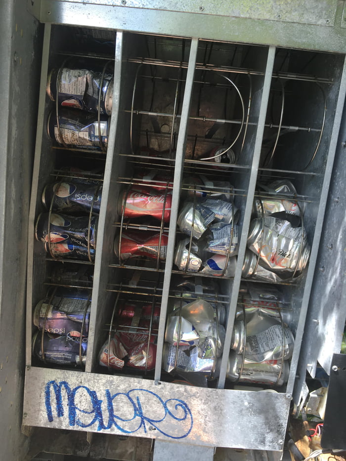 Vending machine outside abandoned building - 9GAG