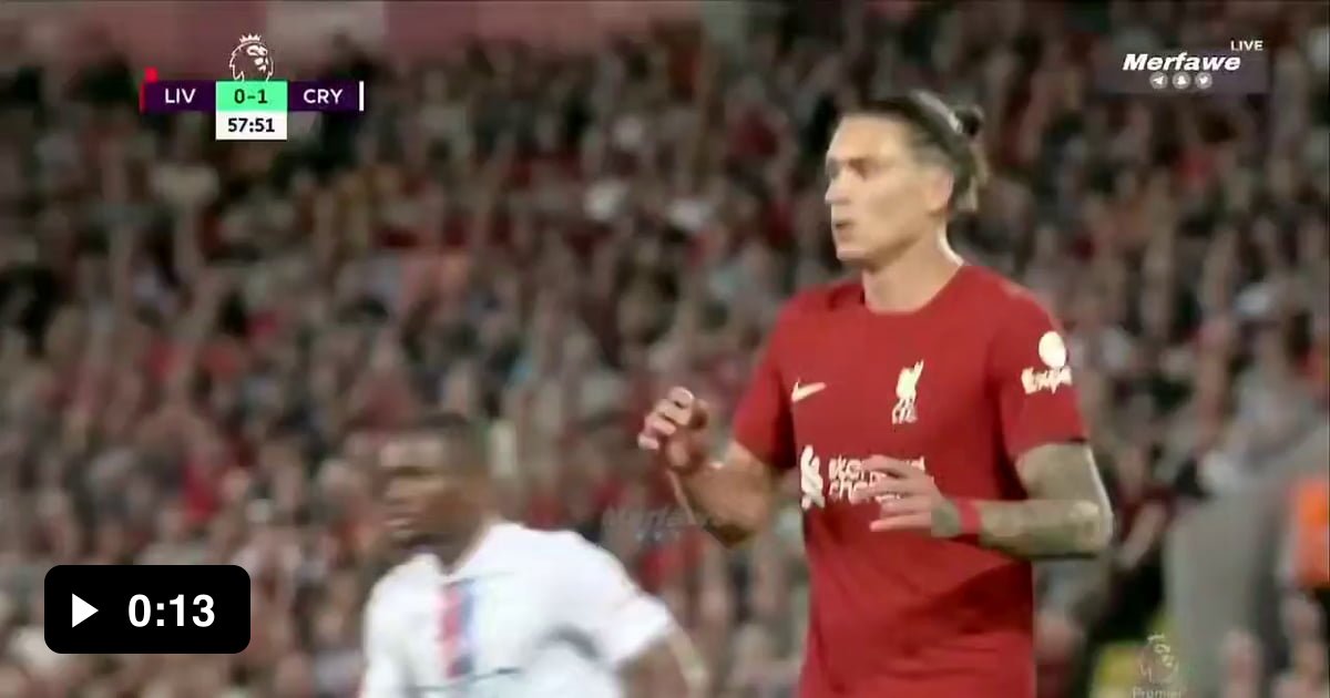 Second angle of the Darwin Nunez red card, includes first coming