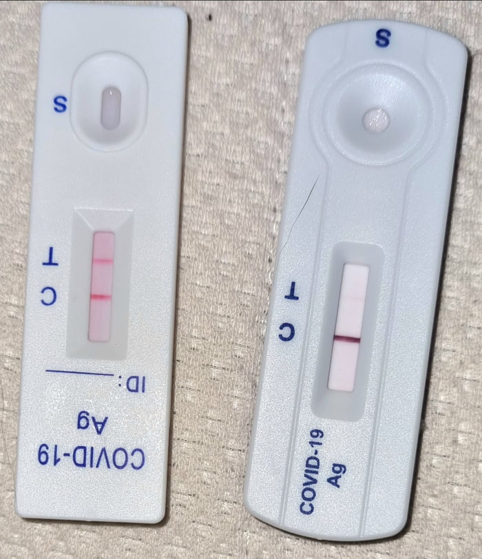 Both covid test's from the same guy, tested at the same time show ...