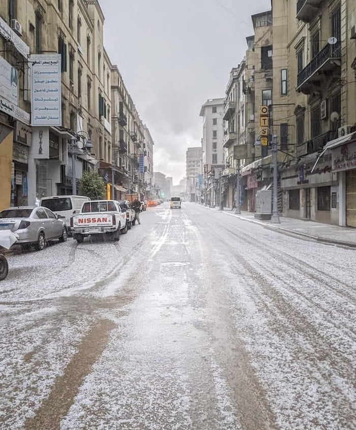 Alexandria, Egypt after light snowfall 9GAG