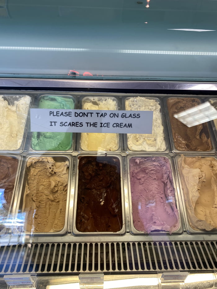 Do not tap 2025 on glass icecream