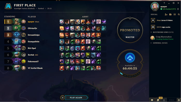 Masters Promotion Game Where Another Player Went Yasuo Carry And We