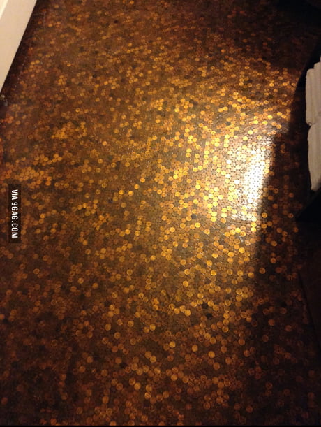 So My Friends Bathroom Floor Is Made Entirety Out Of Pennies