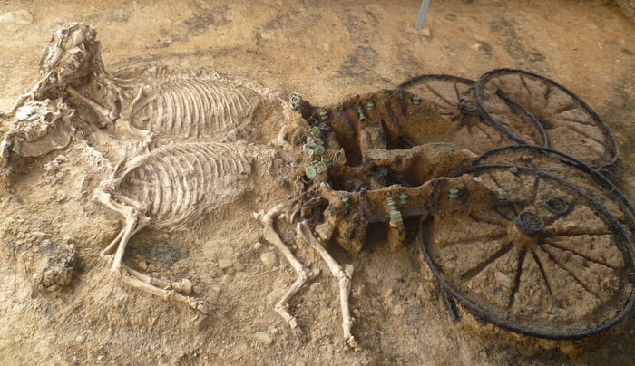 2,000-year-old Thracian chariot and horses found in Bulgaria - 9GAG