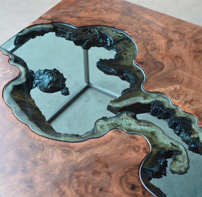 Wood Tables With Glass Rivers 9GAG