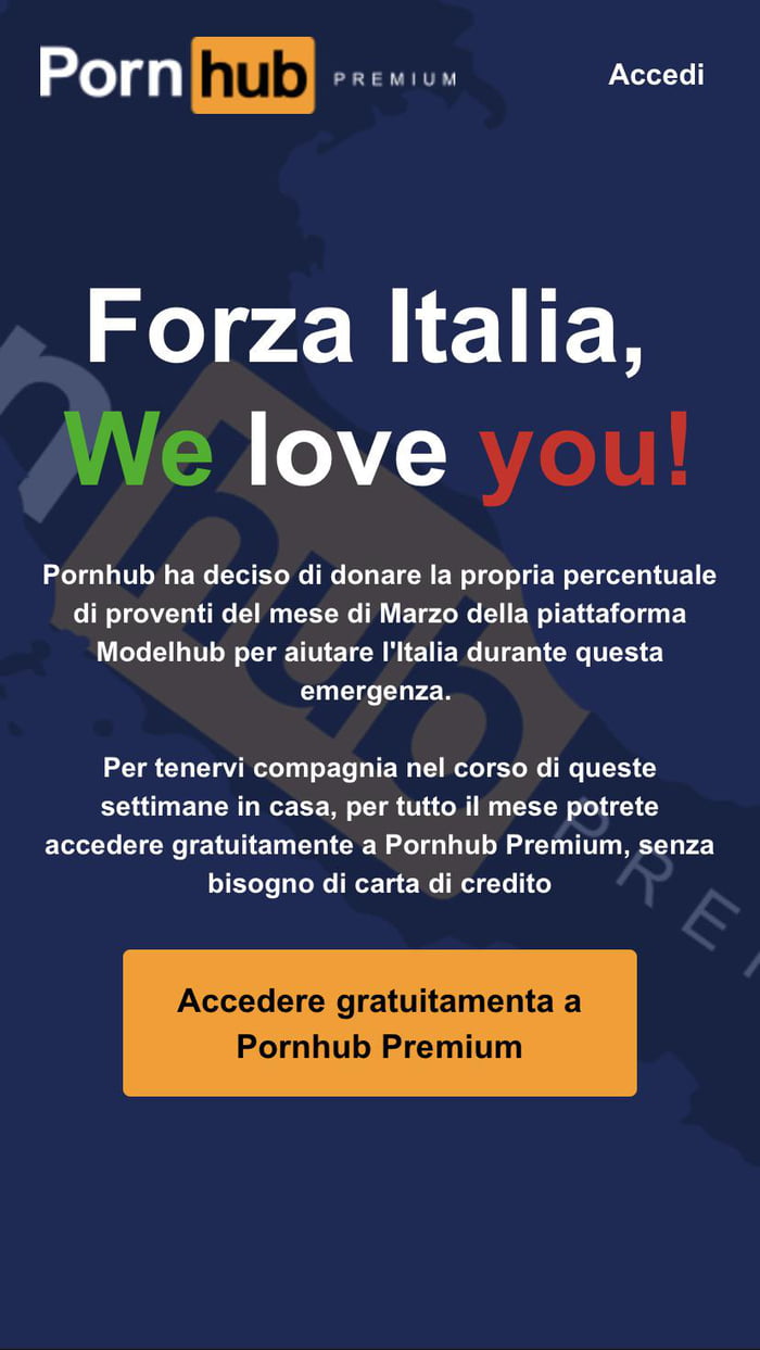 Pornhub premium free in Italy until end of March 9GAG