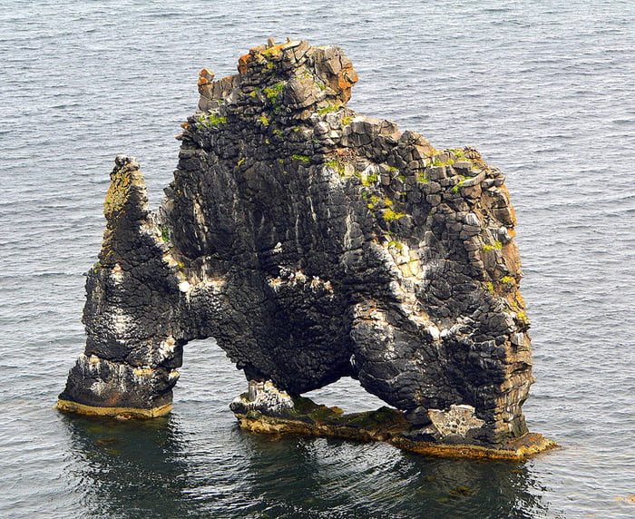 The majestic Hvítserkur Sea Stack - Basalt rock on the eastern shore of ...