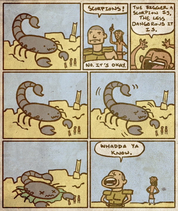 Squarecube law, the law that prevents creatures to grow bigger. 9GAG