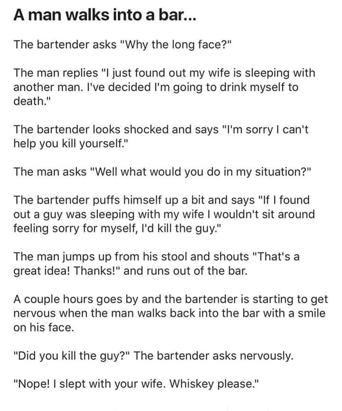 A Man Walks Into A Bar 9GAG