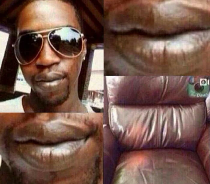 Black people lips look like a leather couch.. 