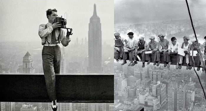 Photographer Charles C. Ebbets taking the famous picture of a bunch of ...