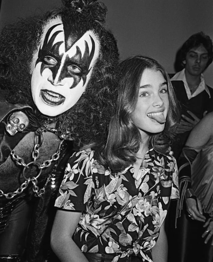 Gene Simmons from KISS and Brooke Shields at the Firoucci party in ...
