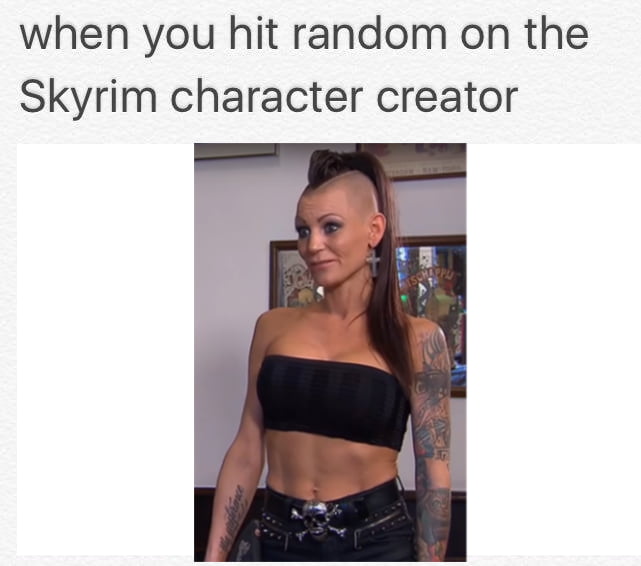 skyrim character creation meme