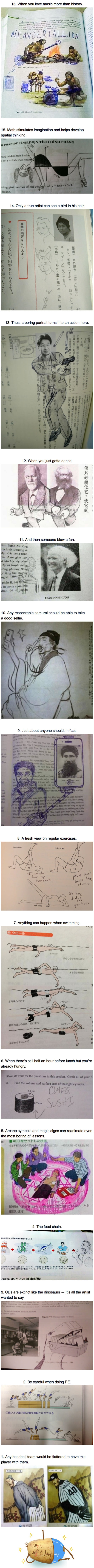 16 Textbook Paintings Drawn By Bored Students