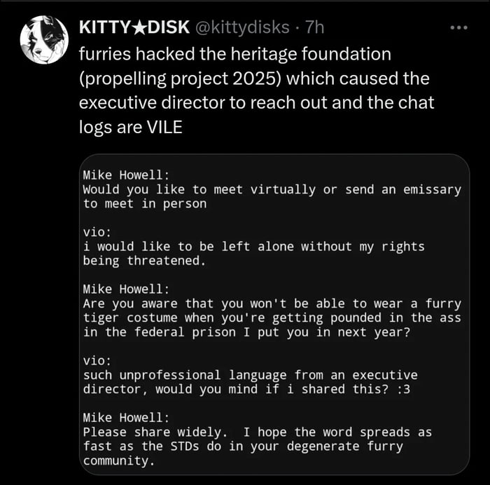 Furries hacked the heritage foundation (propelling project 2025)? Bruh