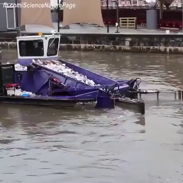 The efficiency of this trashcleaning boat. 9GAG