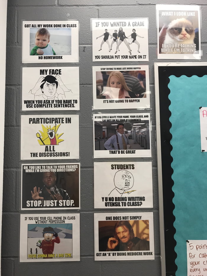 I’m A High School Teacher. These Are My Classroom Rules, But The Memes 