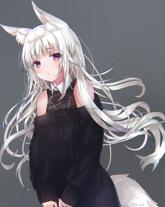 White Haired Foxgirl 9gag